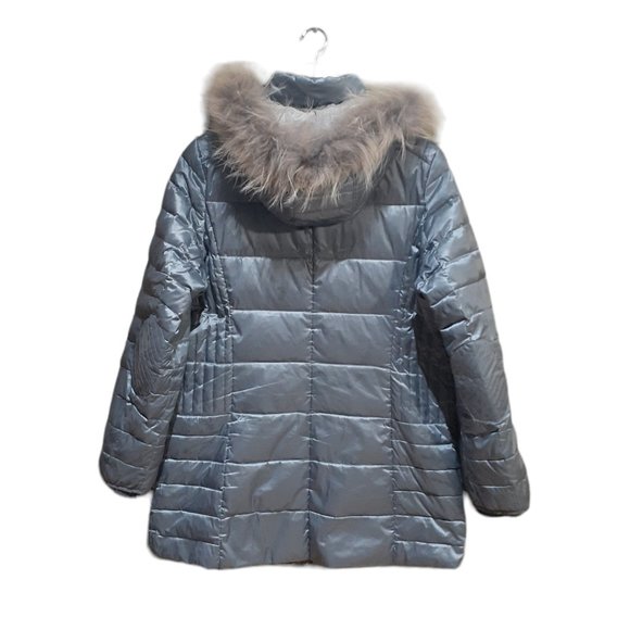 Barbara Lebek Women's Silver Quilted Light Down Parka Silver Size EU 46 - Picture 3 of 8